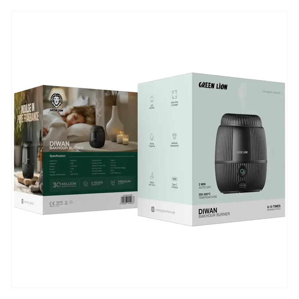 بخورسوز شارژی گرین لاین DIWAN GBR-26 | گرمایش 300 درجه